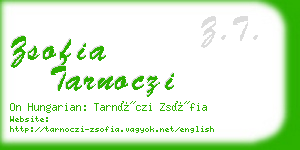 zsofia tarnoczi business card